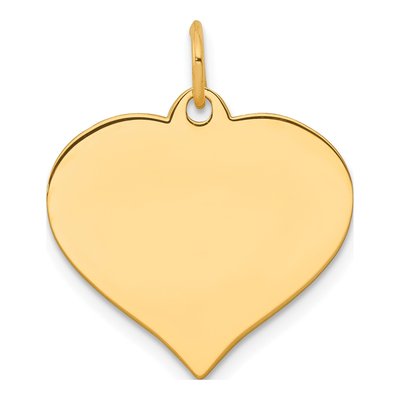 10K Yellow Gold Heart Disc Pendant
