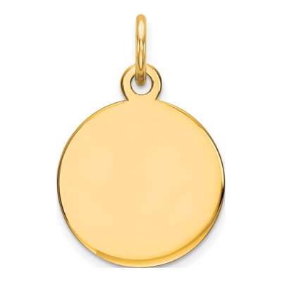 10K Yellow Gold Round Disc Pendant