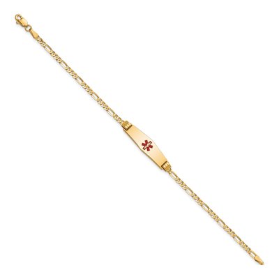 10K Yellow Gold 2.5mm Medical Alert Figaro Chain Bracelet – view 3