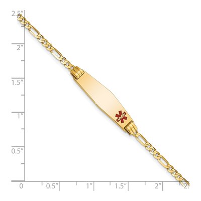 10K Yellow Gold 2.5mm Medical Figaro Chain Bracelet – view 2