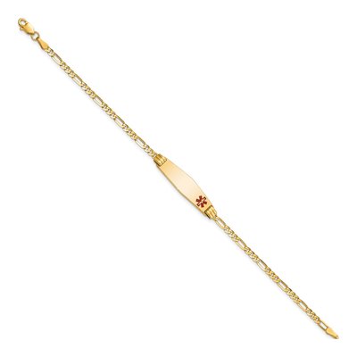 10K Yellow Gold 2.5mm Medical Figaro Chain Bracelet – view 3