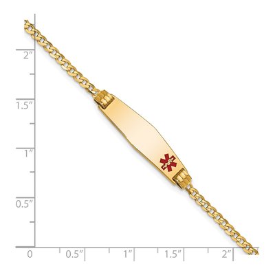 10K Yellow Gold 2.5mm Medical Alert Curb Chain Bracelet – view 3