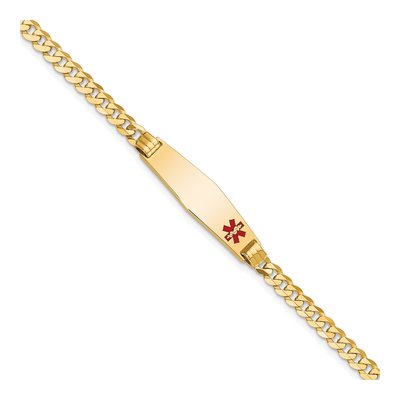 10K Yellow Gold 3.5mm Medical Curb Chain Bracelet