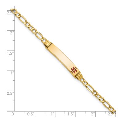 10K Yellow Gold 3.5mm Semi-Solid Medical Figaro Chain Bracelet – view 2
