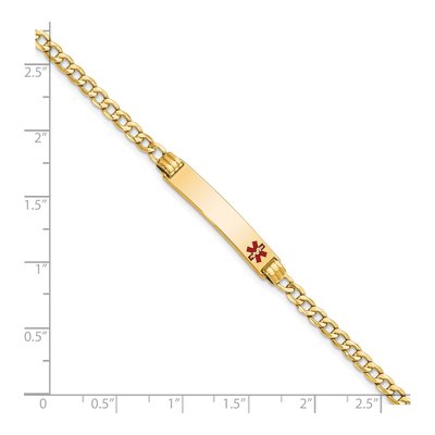 10K Yellow Gold 3.5mm Semi-Solid Medical Cuban Chain Bracelet – view 2