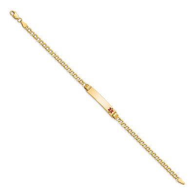 10K Yellow Gold 3.5mm Semi-Solid Medical Cuban Chain Bracelet – view 3