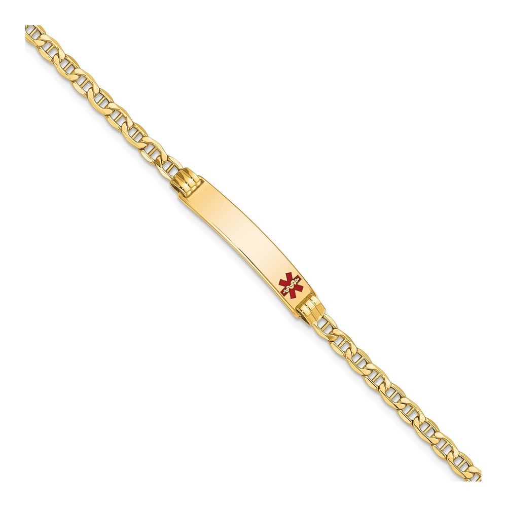 10K Gold Medical Alert ID Bracelet, 8 in