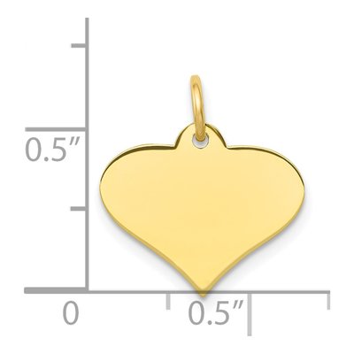 10K Yellow Gold Heart Disc Charm – view 3
