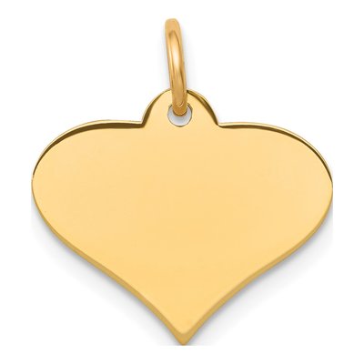 10K Yellow Gold Heart Disc Charm