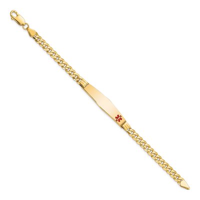 10K Yellow Gold 5.5mm Medical Curb Chain Bracelet – view 3