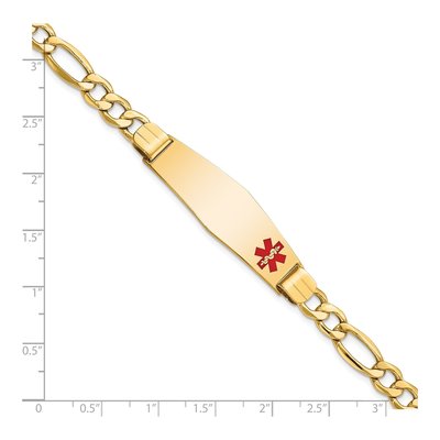 10K Yellow Gold 6.8mm Semi-Solid Medical Figaro Chain Bracelet – view 2