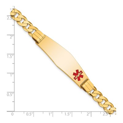 10K Yellow Gold 6.8mm Medical Curb Chain Bracelet – view 2