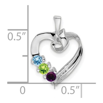 10K White Gold 3-Stone Family Pendant – view 3
