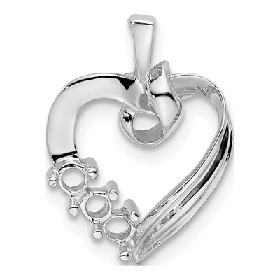 10K White Gold 3-Stone Family Pendant – view 4