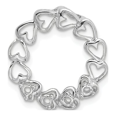 10K White Gold 3-Stone Family Pendant – view 4