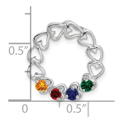10K White Gold 3-Stone Family Pendant – view 5