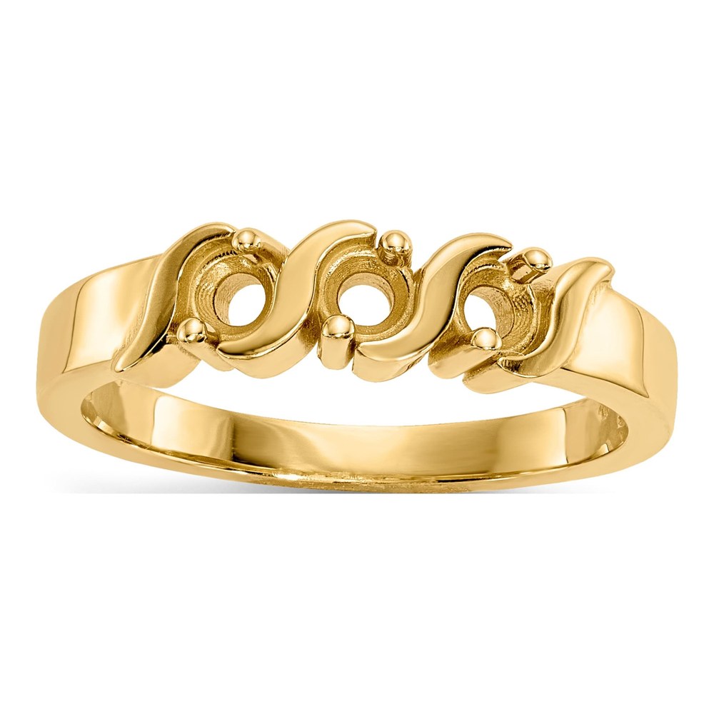 10K Yellow Gold 3-Stone Mother's Ring Mounting