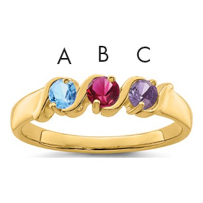 10K Yellow Gold Personalized Family Ring
