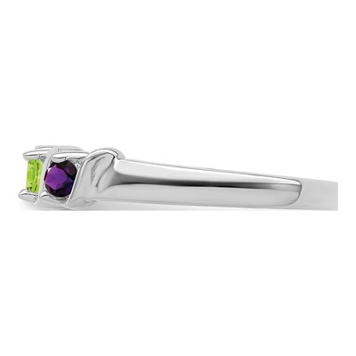 10K White Gold 3-Stone Mother's Ring Mounting – view 4