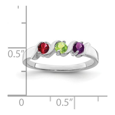 10K White Gold 3-Stone Mother's Ring Mounting – view 7