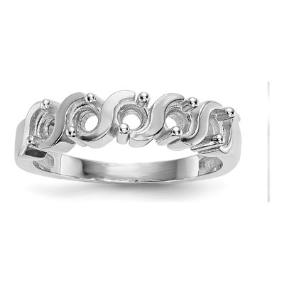 10K White Gold 5-Stone Mother's Ring Mounting