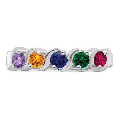 10K White Gold Personalized Family Ring – view 4