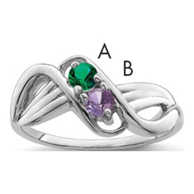 10K White Gold 2-Stone Family Ring – view 2
