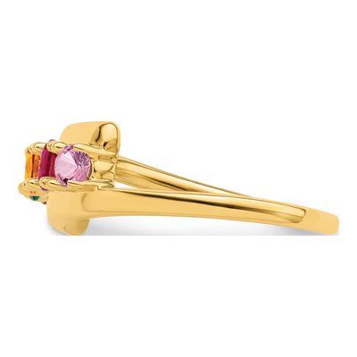 10K Yellow Gold 5-Stone Mothers Ring Mounting – view 4
