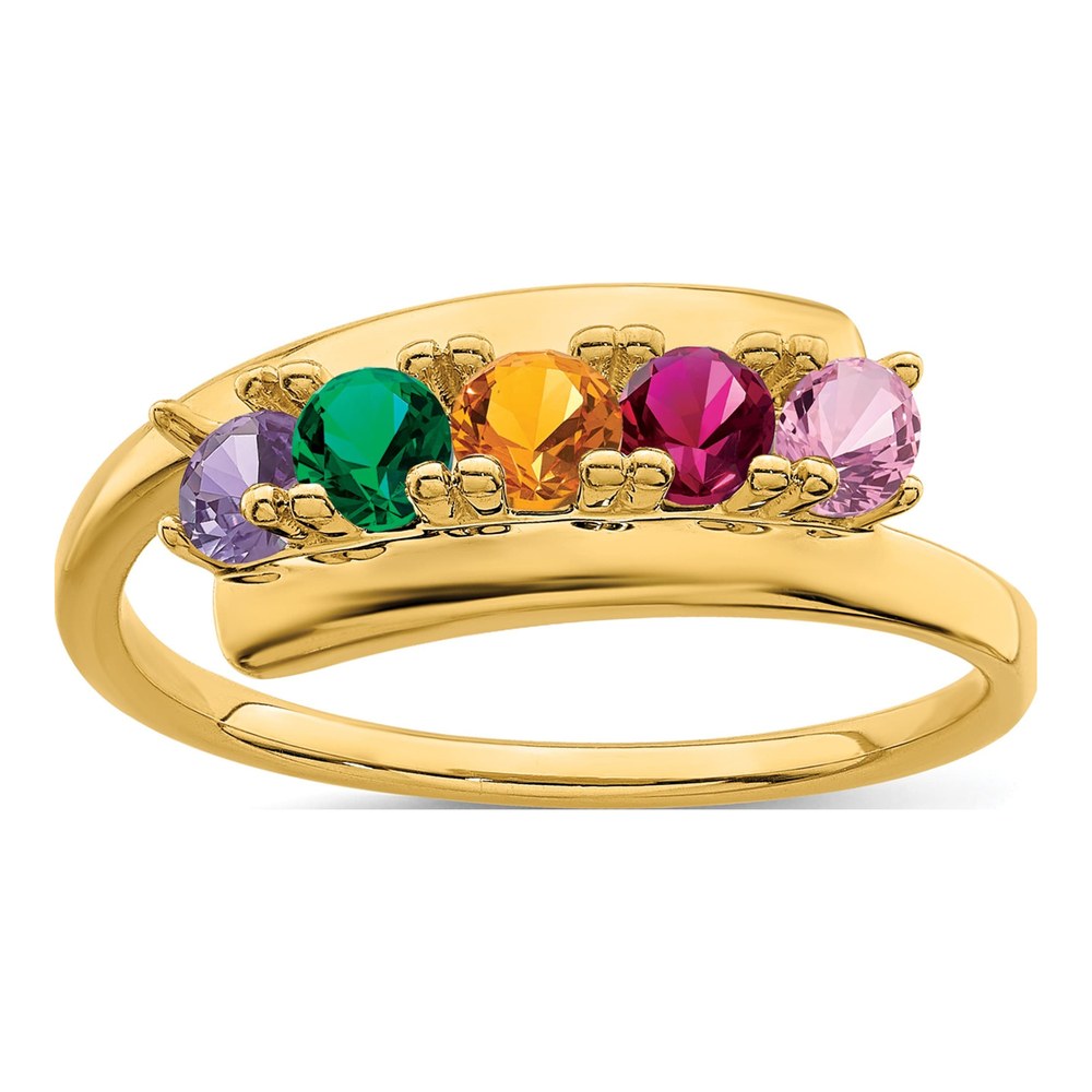 10K Yellow Gold 5-Stone Mothers Ring Mounting