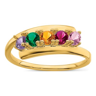 10K Yellow Gold 5-Stone Mothers Ring Mounting