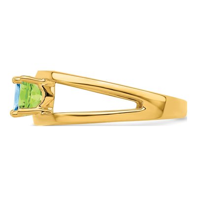 10K or 14K Yellow Gold 3-Stone Mother's Ring Mounting – view 4