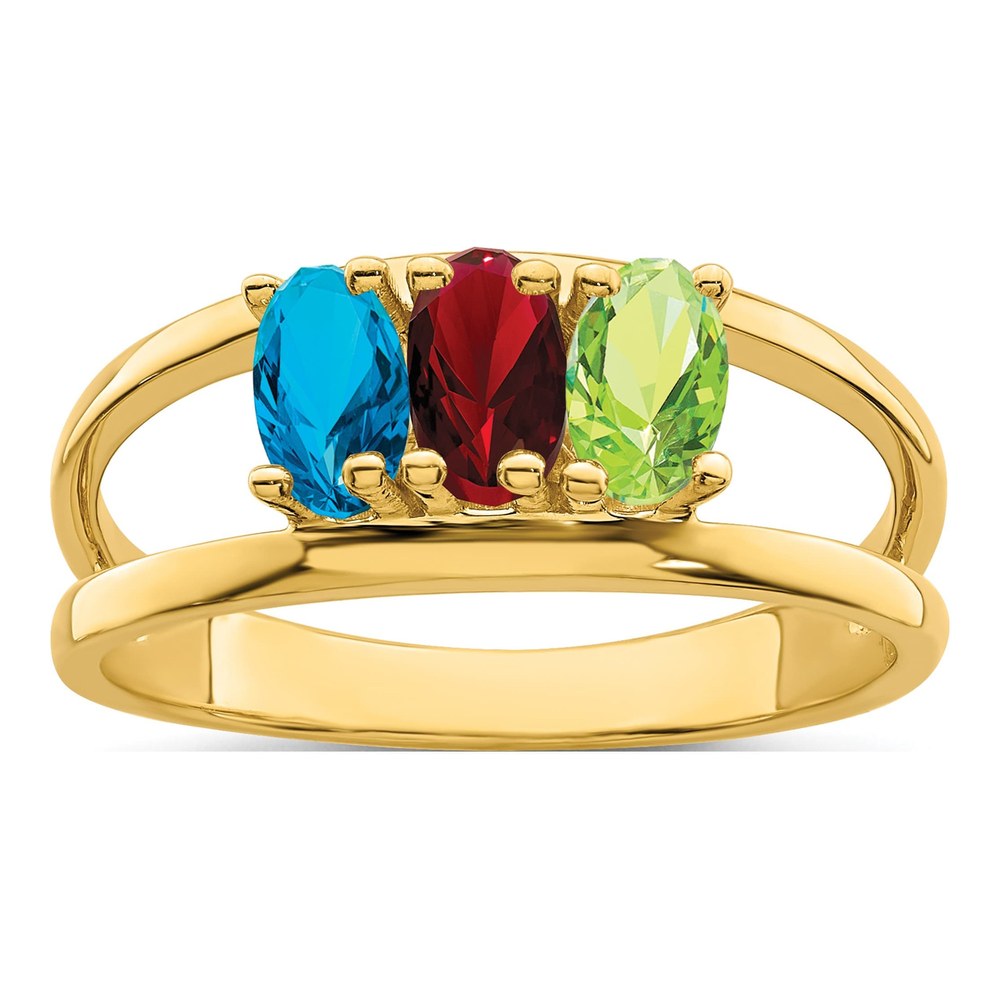 10K or 14K Yellow Gold 3-Stone Mother's Ring Mounting