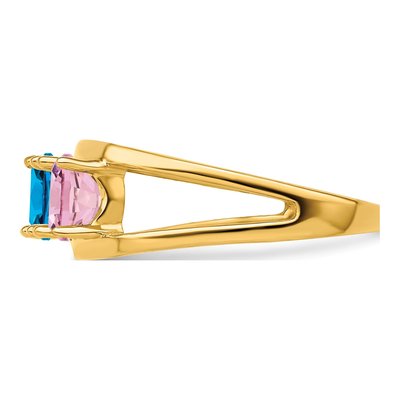 10K Yellow Gold 4-Stone Mother's Ring Mounting – view 3
