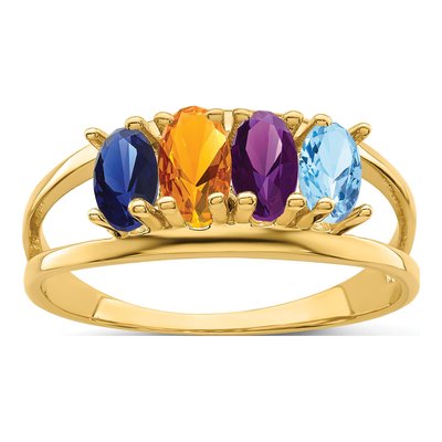 10K Yellow Gold 4-Stone Mother's Ring Mounting
