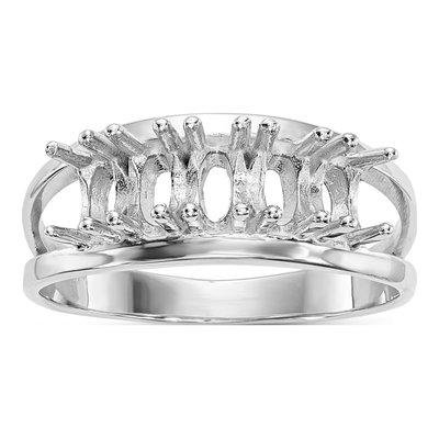 10K White Gold 5-Stone Mother's Ring Mounting