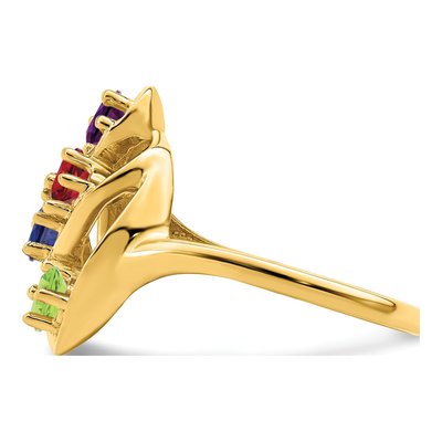10K Yellow Gold 4-Stone Mother's Ring Mounting – view 2