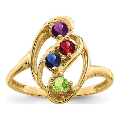 10K Yellow Gold 4-Stone Mother's Ring Mounting