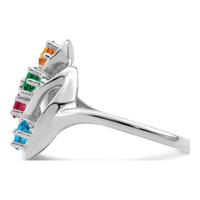 10K White Gold 4-Stone Mother's Ring Mounting – view 3
