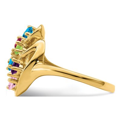 10K Yellow Gold 6-Stone Mothers Ring Mounting – view 4