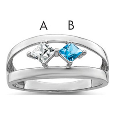 10K White Gold Family Ring Mounting – view 4