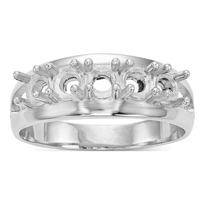 10K White Gold 5-Stone Mothers Ring Mounting