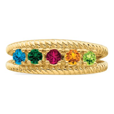 10K Yellow Gold Family Ring – view 3