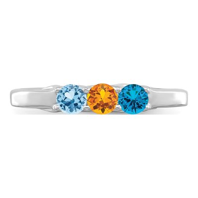 10K White Gold Personalized Family Ring Mounting – view 3
