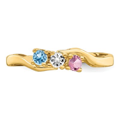 10K Yellow Gold Personalized Family Ring Mounting – view 3