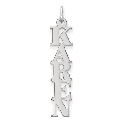 10K White Gold Name Plate Charm