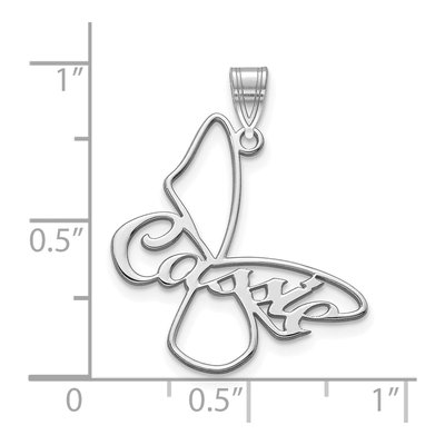 10K White Gold Personalized Name Butterfly Pendant – view 2