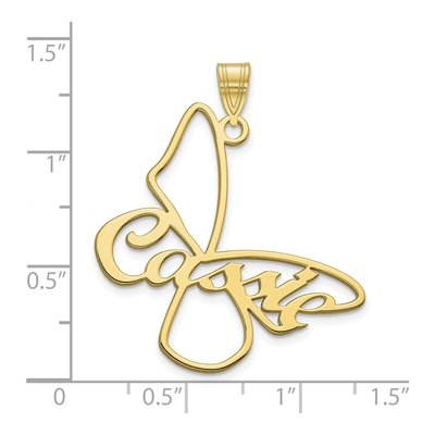 10K Yellow Gold Personalized Butterfly Name Pendant – view 2