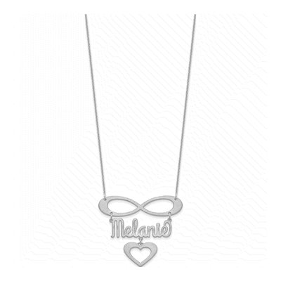10K White Gold Infinity Necklace – view 2