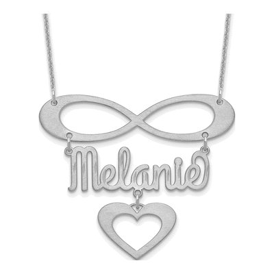 10K White Gold Infinity Necklace