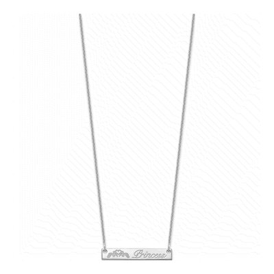 10K White Gold Small Customized Bar Necklace – view 2